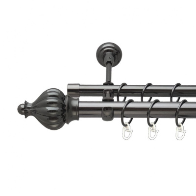 Таджа Дворядний Відкритий Гладка труба Кільце металеве Онікс 