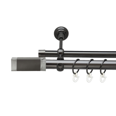 Квадро Дворядний Опозитний Гладка труба Кільце металеве Онікс 