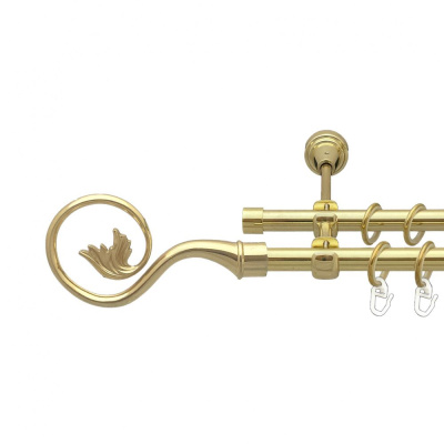 Ніка Дворядний Відкритий Гладка труба Кільце металеве Золото 