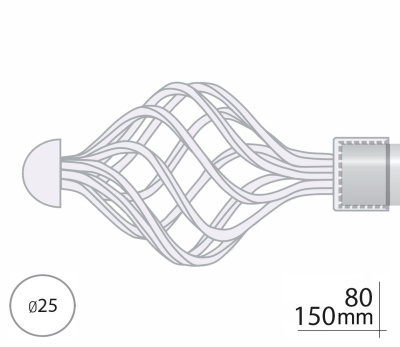Закінчення для карнизу Orvit АРЕЗО 25 мм АНТИК 