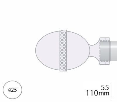 Закінчення для карнизу Orvit ФАРЖЕ 25 мм ЗОЛОТО  Закінчення для карнизу Orvit ФАРЖЕ 25 мм ЗОЛОТО