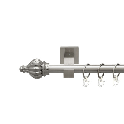 Карниз Orvit Таджа металевий однорядний техно гладка труба кільце металеве Нержавіюча Сталь 19 мм 160 см (00-00027688) Таджа Однорядний Техно Гладка труба Кільце металеве Нержавіюча сталь