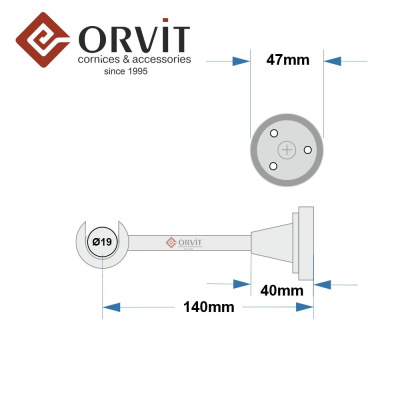 Тримач Orvit ВІДКРИТИЙ однорядний до стіни 19 мм БІЛЕ ЗОЛОТО (матове)