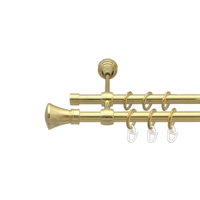 Люксор Дворядний Литий Гладка труба Кільце металеве Золото 