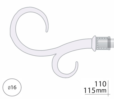 Закінчення для карнизу Orvit ГАК ПОДВІЙНИЙ 16 мм ЗОЛОТО 