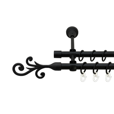 Фала Дворядний Відкритий Гладка труба Кільце металеве Чорний оксамит 