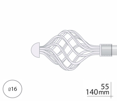 Закінчення для карнизу Orvit АРЕЗО 16 мм ЗОЛОТО 