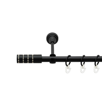 Барамелла Однорядний Відкритий Гладка труба Кільце металеве Чорний оксамит 