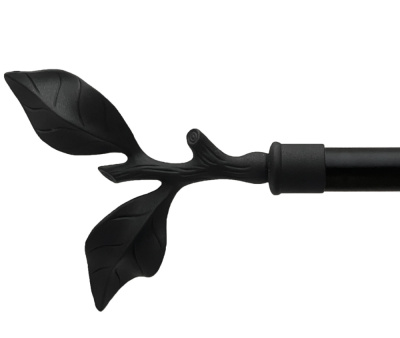 Закінчення для карнизу Orvit ЛИСТОК ТРОЯНДИ 19 мм ЧОРНИЙ ОКСАМИТ 