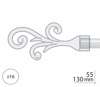 Закінчення для карнизу Orvit ФАЛА 16 мм ЗОЛОТО 