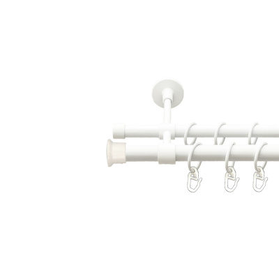 Карниз Orvit Дуо металевий дворядний закритий гладка труба кільце металеве Арктіс 19\16 мм 300 см (00-00027534) Дуо Дворядний Закритий Гладка труба Кільце металеве Арктіс