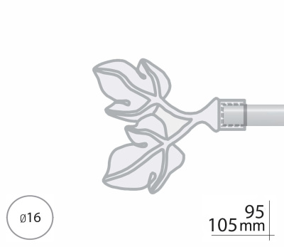 Закінчення для карнизу Orvit ЛИСТОК 16 мм ЗОЛОТО МАТОВЕ  Закінчення для карнизу Orvit ЛИСТОК 16 мм ЗОЛОТО МАТОВЕ