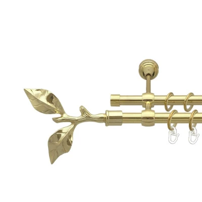 Листок троянди Дворядний Литий Гладка труба Кільце металеве Золото 