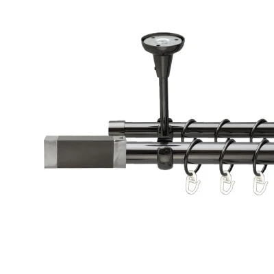 Квадро Дворядний Відкритий до стелі Гладка труба Кільце металеве Онікс 