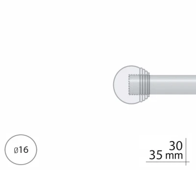 Закінчення для карнизу Orvit ТОДІ МАКС 16 мм МІДЬ 
