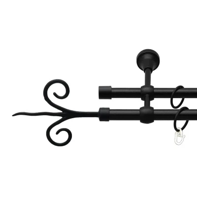 Фантазія Дворядний Литий Гладка труба Кільце металеве Чорний оксамит 