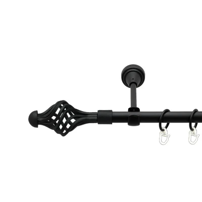 Арезо Однорядний Відкритий Гладка труба Кільце металеве Чорний оксамит 