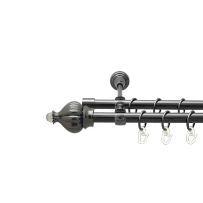 Таджа-кристал Дворядний Відкритий Гладка труба Кільце металеве Онікс 