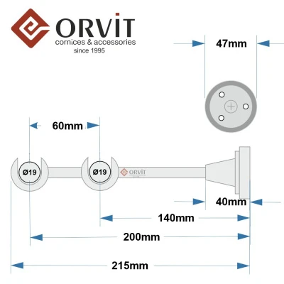 Тримач Orvit ВІДКРИТИЙ дворядний до стіни 19\19 мм ОНІКС