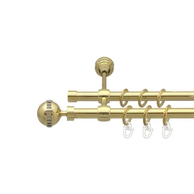 Авея Дворядний Литий Гладка труба Кільце металеве Золото 