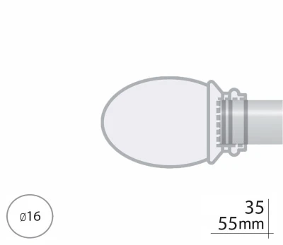 Закінчення для карнизу Orvit БЕЛУНО 16 мм ХРОМ 