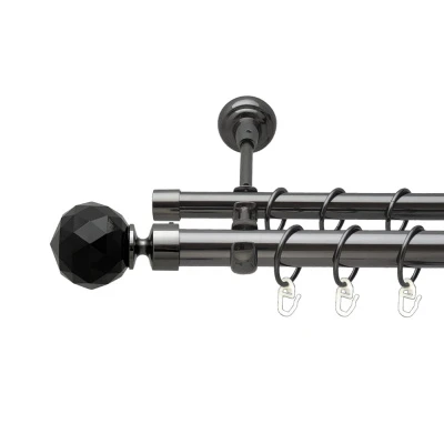 Люміера неро Дворядний Відкритий Гладка труба Кільце металеве Онікс 