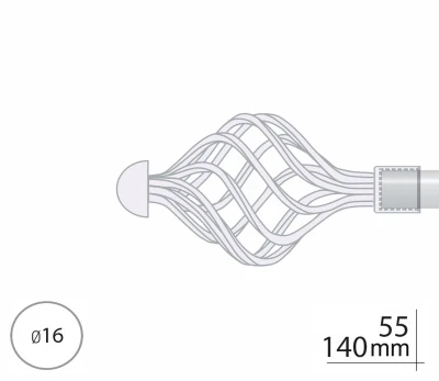 Закінчення для карнизу Orvit АРЕЗО 16 мм АНТИК 