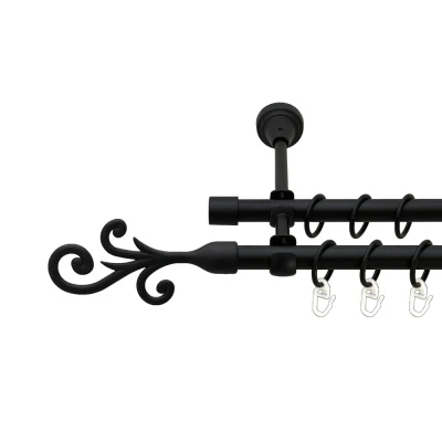 Фала Дворядний Відкритий Гладка труба Кільце металеве Чорний оксамит 