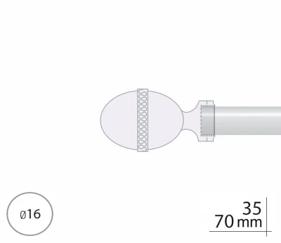 Закінчення для карнизу Orvit ФАРЖЕ 16 мм АНТИК 