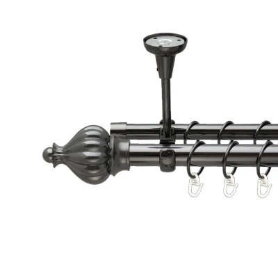 Таджа Дворядний Відкритий до стелі Гладка труба Кільце металеве Онікс 