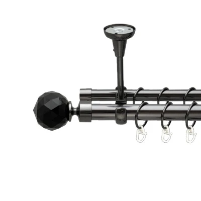 Люміера неро Дворядний Відкритий до стелі Гладка труба Кільце металеве Онікс 