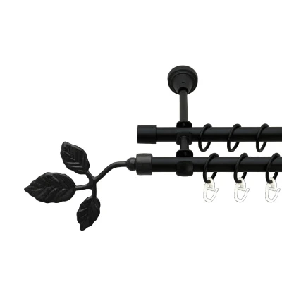 Тоскана Дворядний Відкритий Гладка труба Кільце металеве Чорний оксамит 