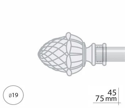 Закінчення для карнизу Orvit ЦИНАРА 19 мм МІДЬ 