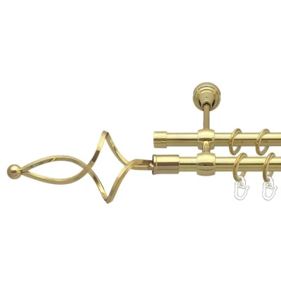 Ажур хвилястий Дворядний Литий Гладка труба Кільце металеве Золото 