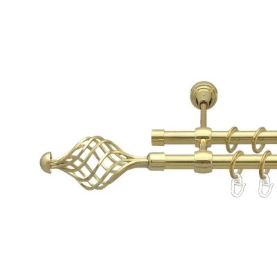 Арезо Дворядний Литий Гладка труба Кільце металеве Золото 