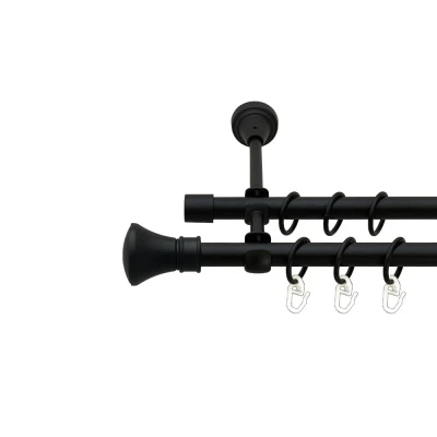 Люксор Дворядний Відкритий Гладка труба Кільце металеве Чорний оксамит 