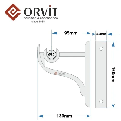 Тримач Orvit РЕТРО однорядний до стіни 25 мм САТИН