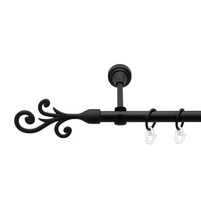 Фала Однорядний Відкритий Гладка труба Кільце металеве Чорний оксамит 