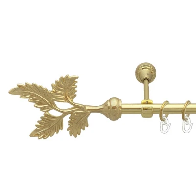 Папороть Однорядний Відкритий Гладка труба Кільце металеве Золото 