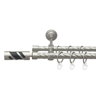 Сієна Дворядний Відкритий Скручена труба Кільце металеве Сатин 