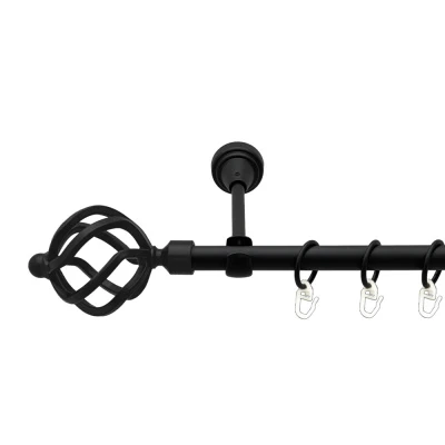 Ажур Однорядний Відкритий Гладка труба Кільце металеве Чорний оксамит 