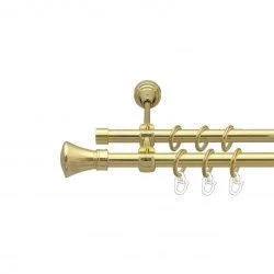 Люксор Дворядний Відкритий Гладка труба Кільце металеве Золото 