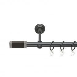 Квадро v2 Однорядний Відкритий Гладка труба Кільце металеве Онікс 
