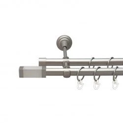 Квадро Дворядний Відкритий Гладка труба Кільце металеве Сатин 