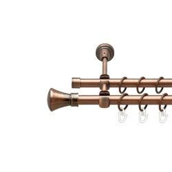 Люксор Дворядний Відкритий Гладка труба Кільце металеве Мідь 