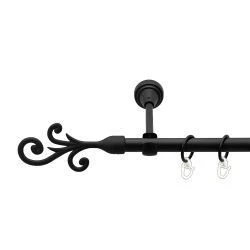 Фала Однорядний Відкритий Гладка труба Кільце металеве Чорний оксамит 