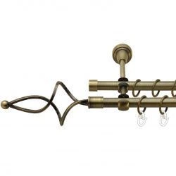 Ажур хвилястий Дворядний Відкритий Гладка труба Кільце металеве Антик 