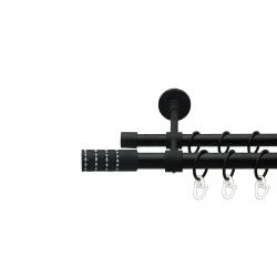 Барамелла Дворядний Закритий Гладка труба Кільце металеве Чорний оксамит 