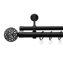 Савона Дворядний Опозитний Гладка труба Кільце металеве Чорний оксамит 