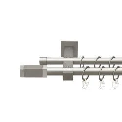 Квадро Дворядний Техно Гладка труба Кільце металеве Сатин 